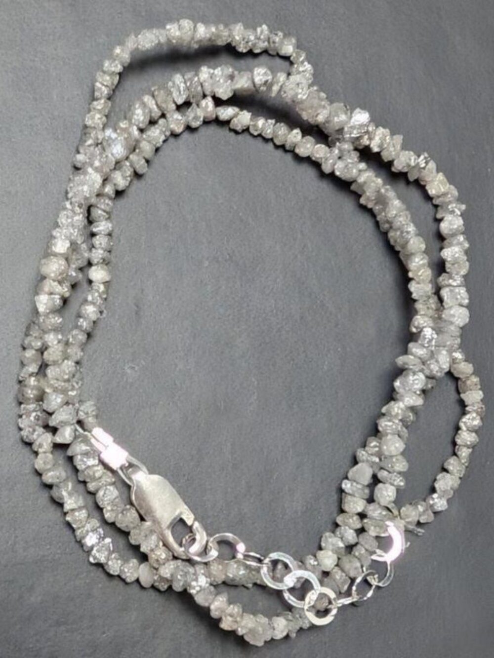 Brand New Sterling Silver Diamond Necklace For Sale